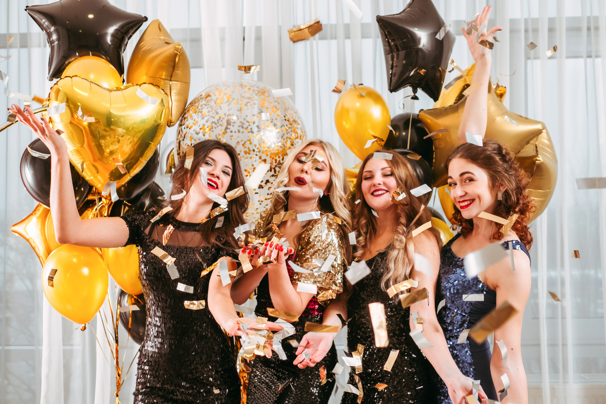 girls party festive event balloons confetti